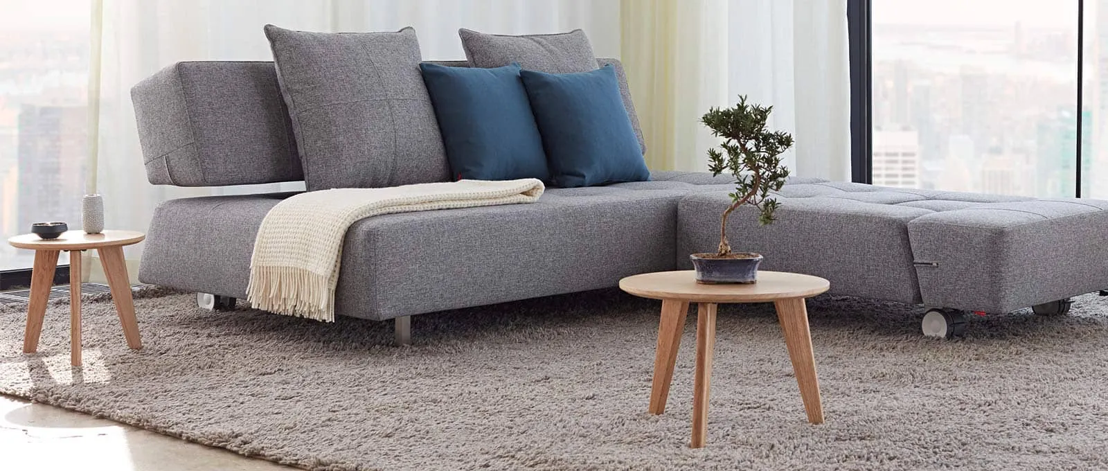 Beistelltisch NORDIC in zwei Größen kombiniert zum LONG HORN EXCESS Schlafsofa & Sessel - siehe SET-PREISE in der Auswahl
