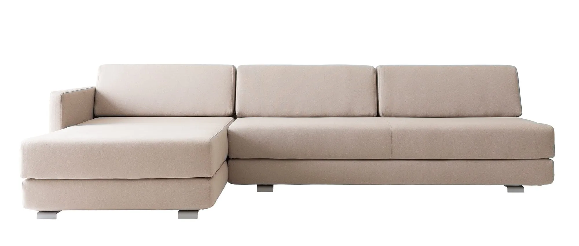 Kombinieren Sie die LOUNGE Chaiselongue mit dem LOUNGE PLUS Sofa für ein gemütliches Ecksofa - Stoff Vision - Sand (446)