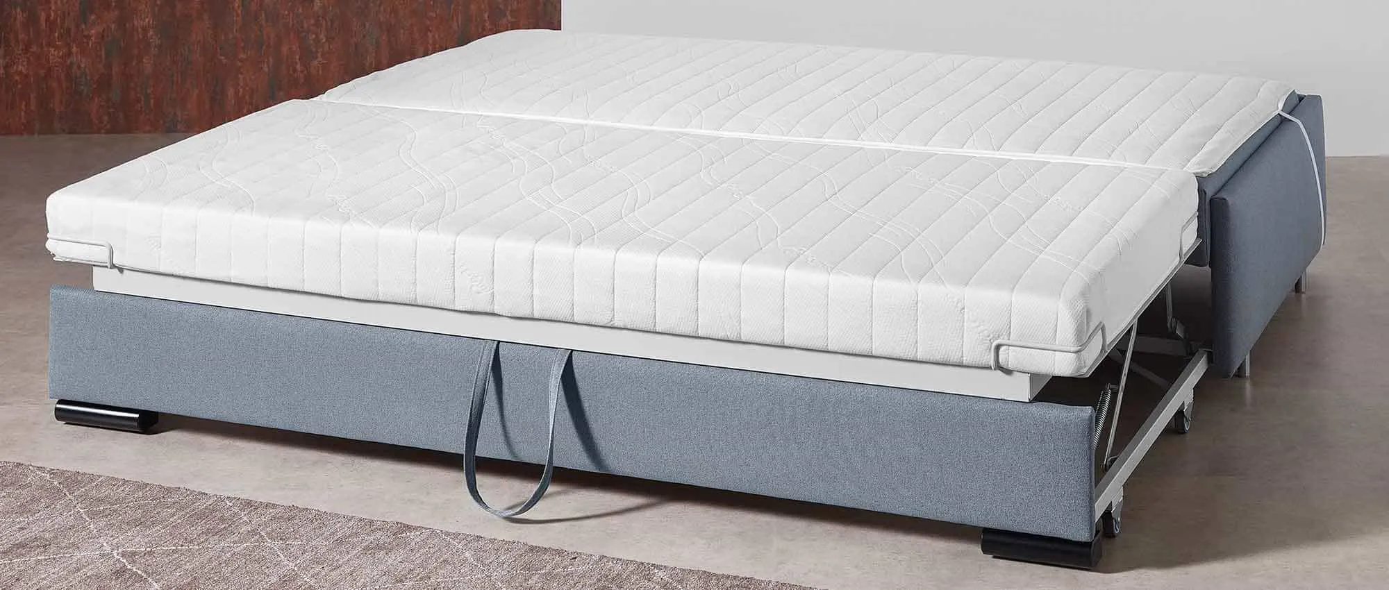 Das WIEN DELUXE ist ein Schlafsofa für bis zu 2 Personen - Liegefläche ca. 180x200 cm - mit Kaltschaum- oder optional Gelformmatratze