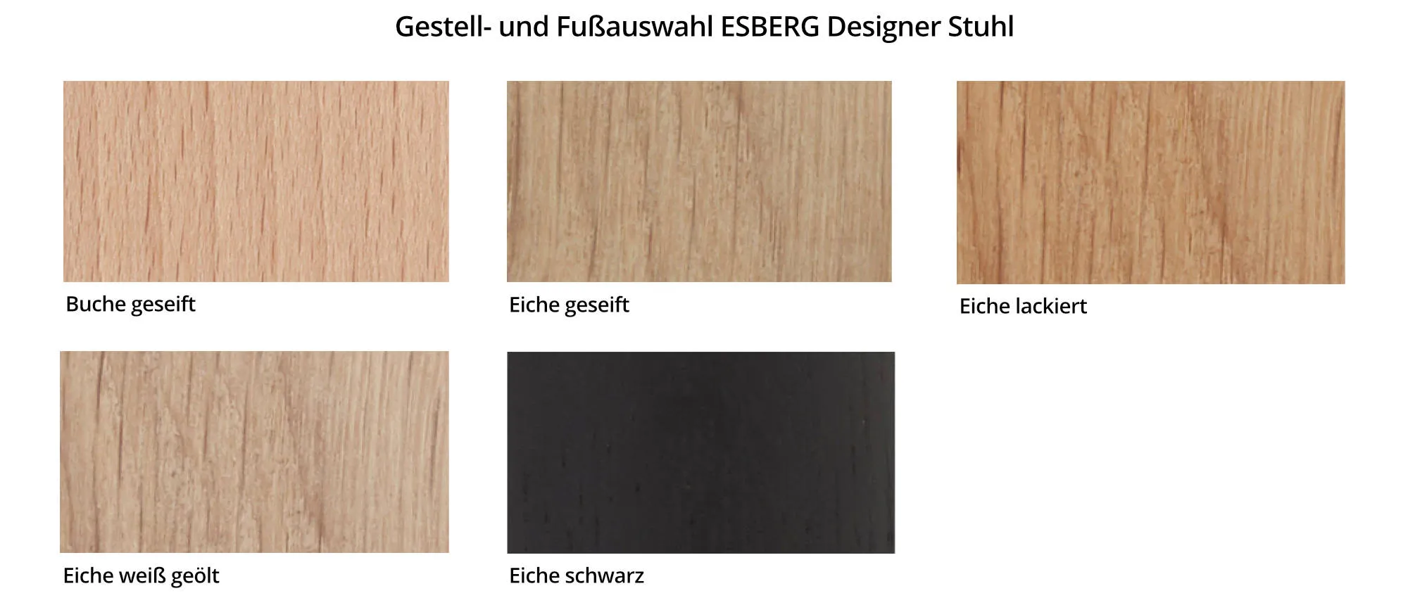 Das Holz der Armlehnen und Füße gibt es in verschiedenen Ausführungen