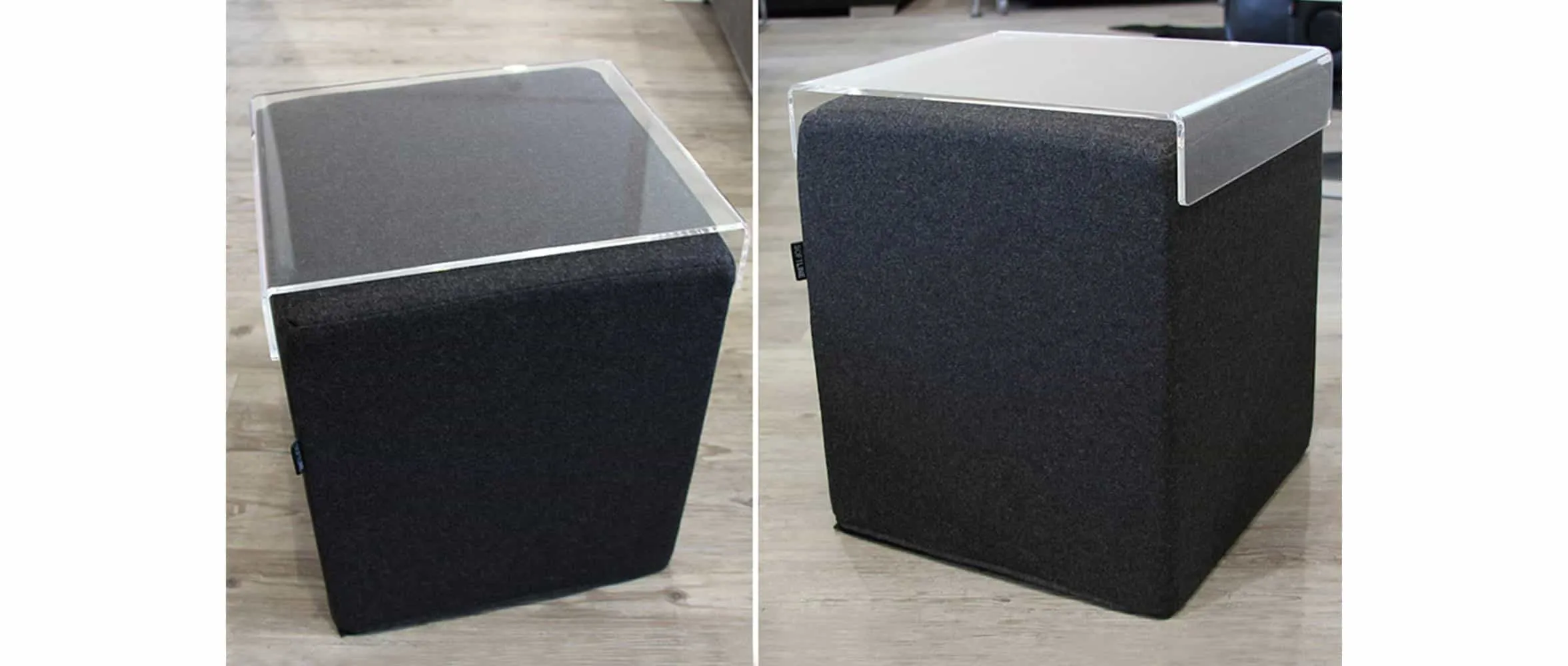 Hocker mit Tablett als stilvolle Ablagefläche für Wohn- und Loungebereich