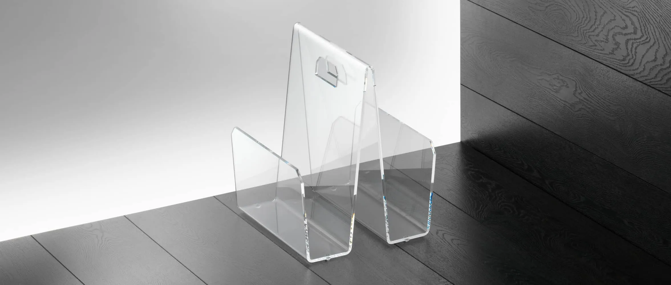 Der Zeitschriftenständer KÖLN aus Plexiglas im modernen Design