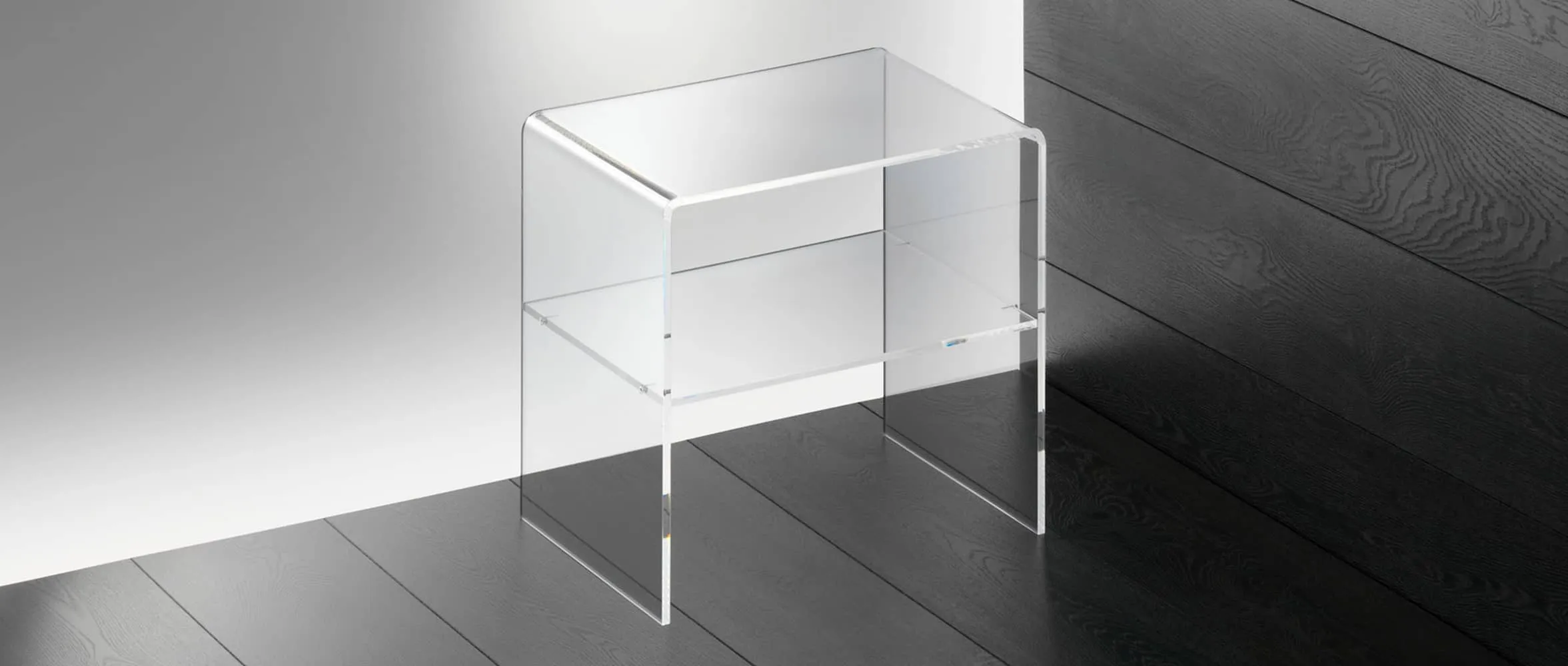 Beistelltisch LONDON mit Plexiglas-Ablagefach