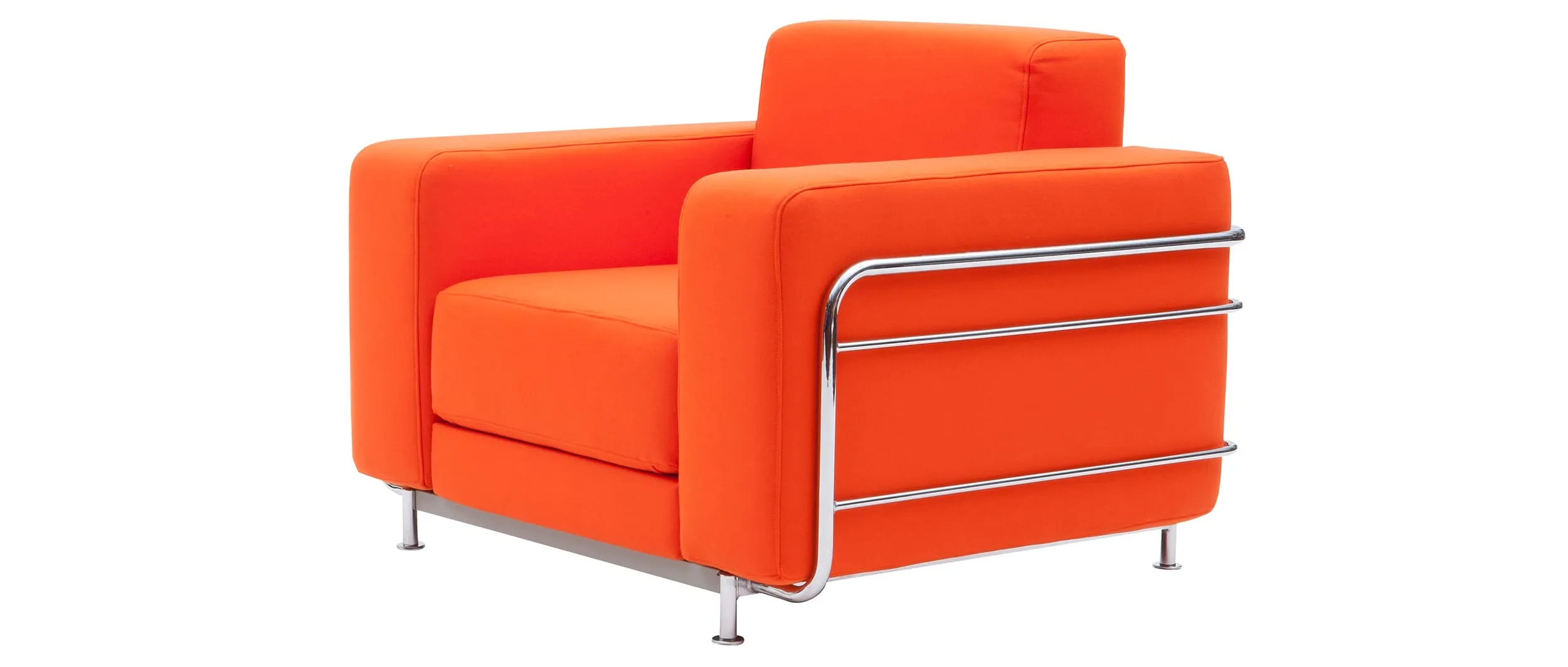 Der SILVER Schlafsessel von Softline im Wollstoff Filz - Mandarin (624) mit Chromgestell