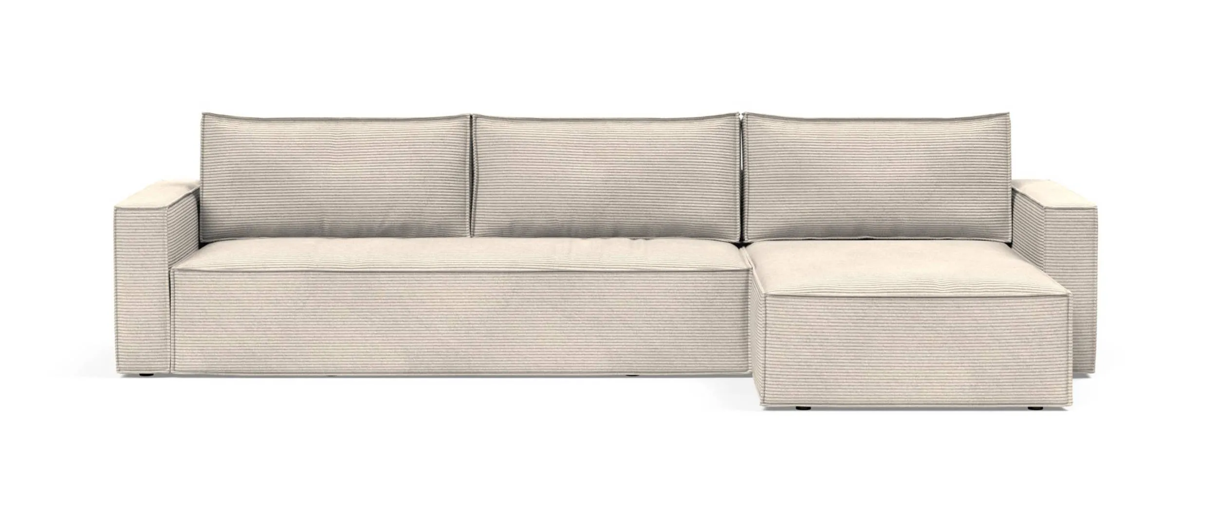 Das NEWILLA Schlafsofa mit Lounger von INNOVATION im Standardstoff Corduroy Ivory (594)