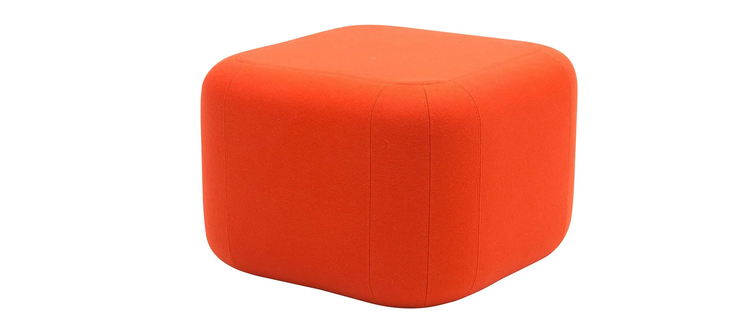 Der QUADRO Hocker von Softline im Wollstoff Filz - Mandarin (624)