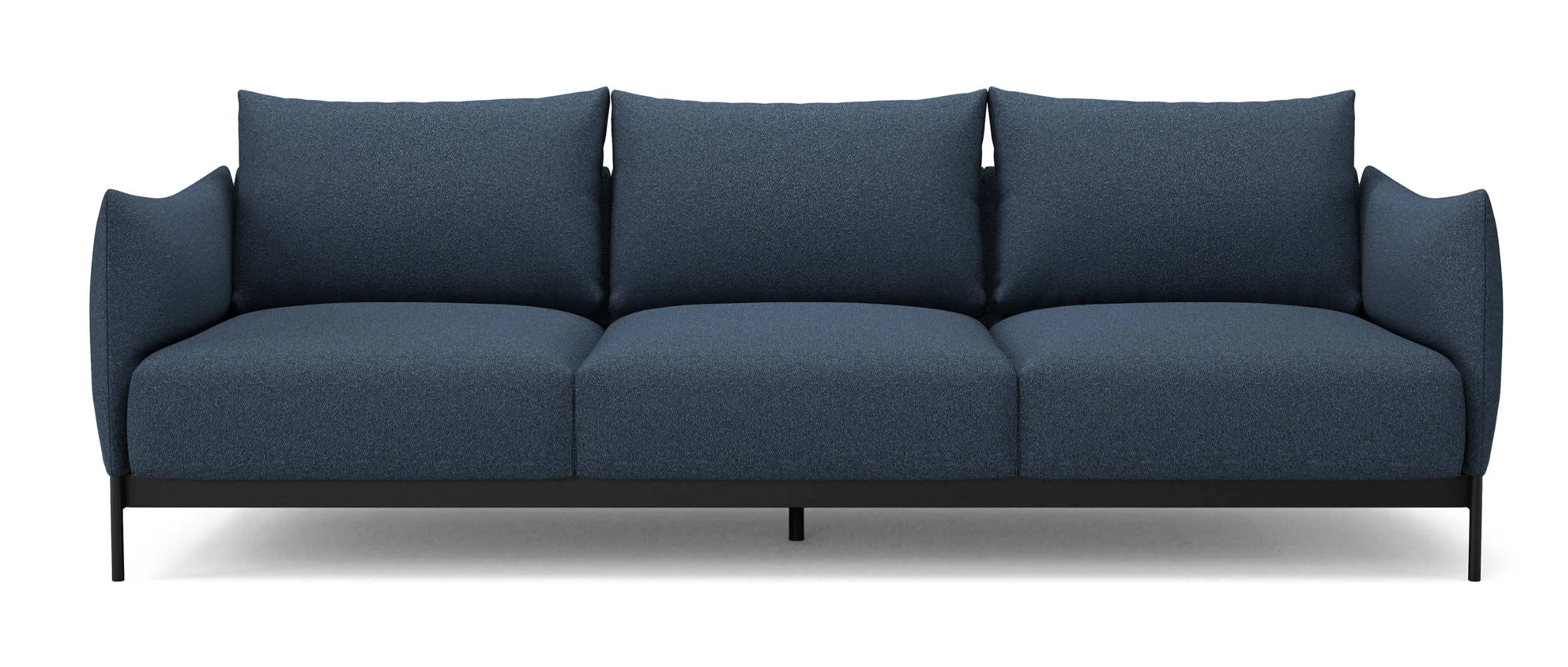 KAYTO 3-Sitzer Design-Sofa mit „Flexi-Armlehnen” im blauen Stoffbezug