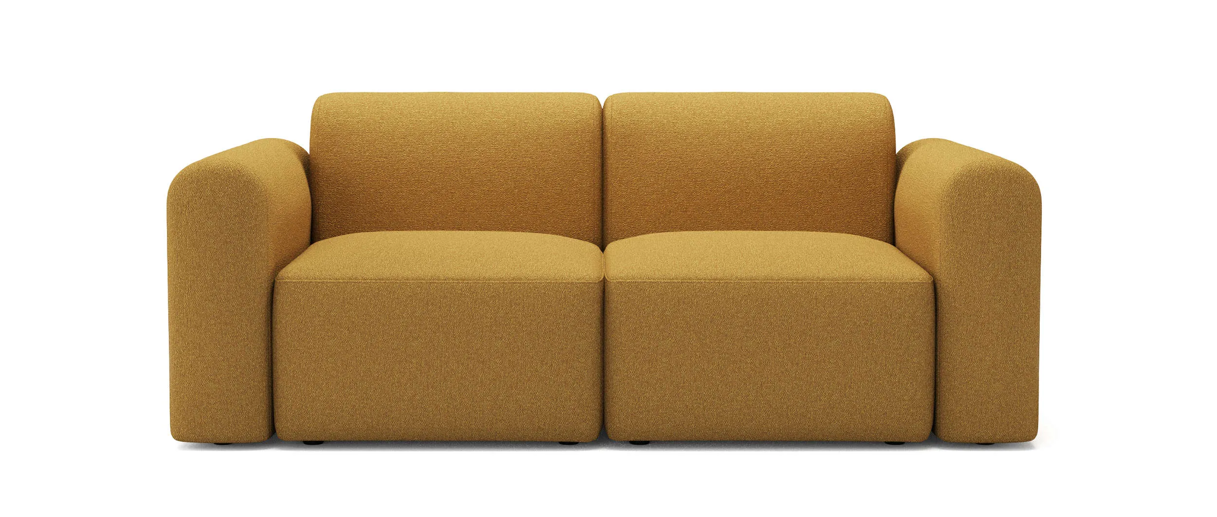 Das RUND Modulsofa als 2-Sitzer mit niedrigen Armlehnen
