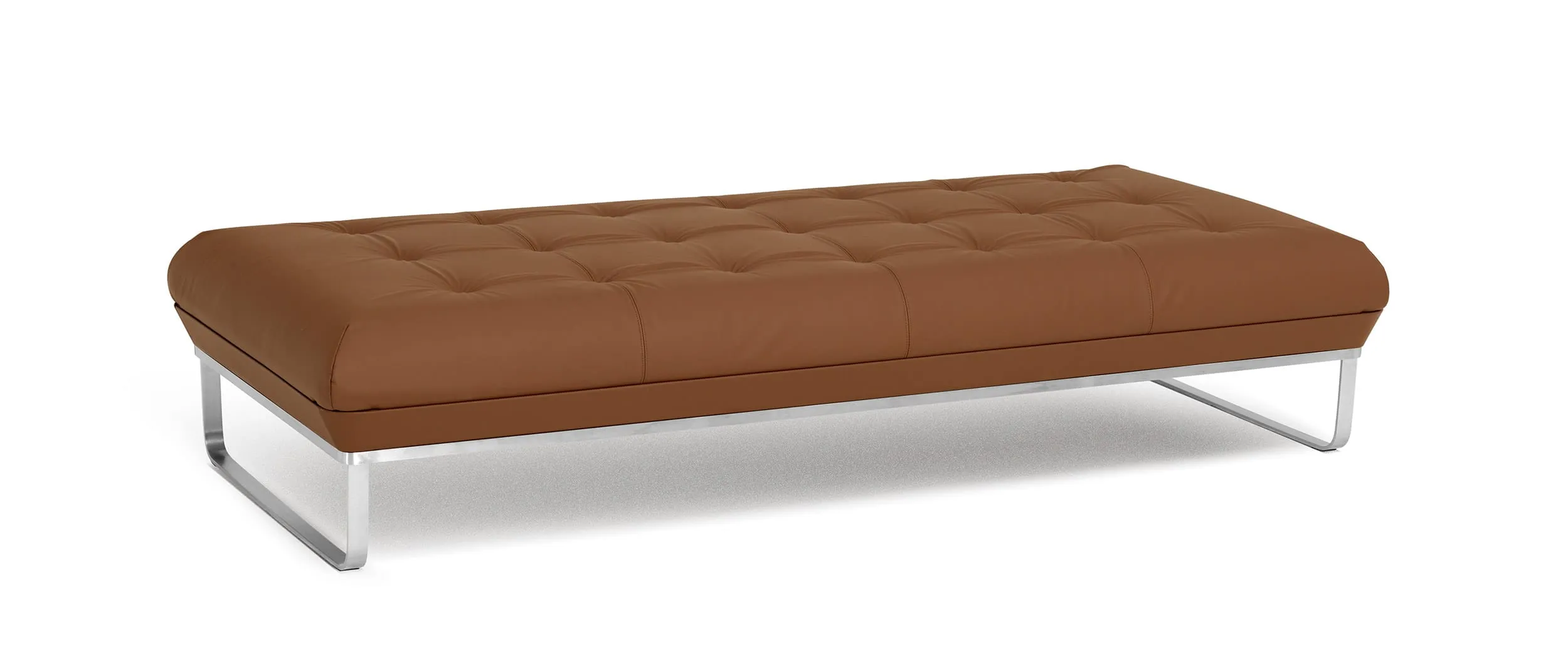 Die DAYBED Einzelliege von Swiss Plus im Echtleder Panama - Cognac - (5500)