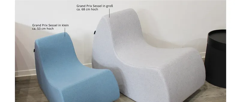 Der GRAND PRIX Loungesessel von Softline ist in zwei Größen erhältlich