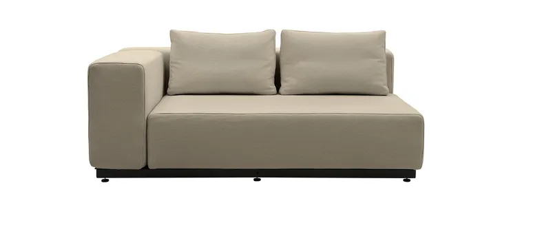 Das NEVADA 2 Personen Sofa von Softline kann je nach Bedarf mit der Armlehne links oder rechts montiert werden