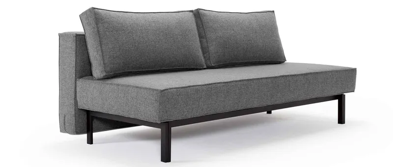 Das SLY Schlafsofa von Innovation mit Bettkasten im Stoff Twist Charcoal (563)