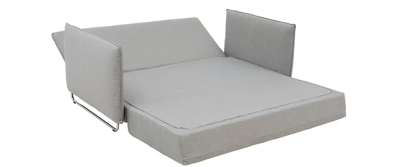 Die Rückenlehne des CORD Schlafsofas lässt sich nach hinten umklappen und in mehreren Stufen einstellen