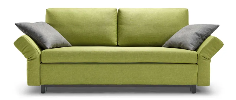 NICK Schlafsofa mit geraden Kissen - Füße in Buche schwarz lackiert RAL 9005