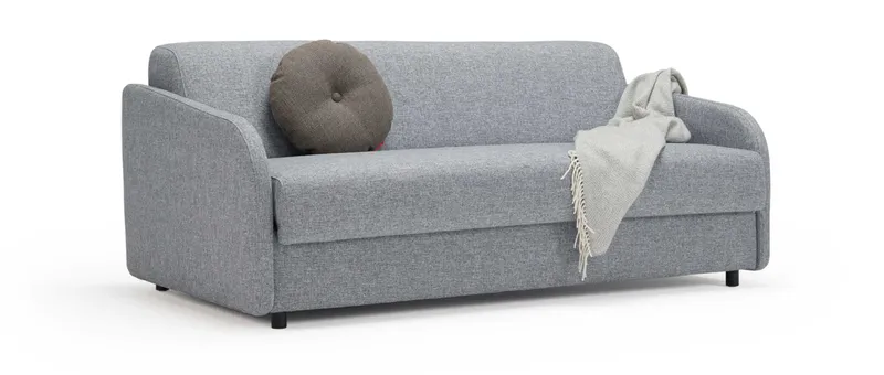 Das Schlafsofa EIVOR von Innovation hat eine Liegefläche von ca. 140x195 cm oder ca. 160x195 cm, hier im Stoff Twist Granite (565)