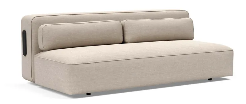 Das YONATA Schlafsofa ohne Armlehnen von Innovation Living im Stoff Phobos Latte (586)