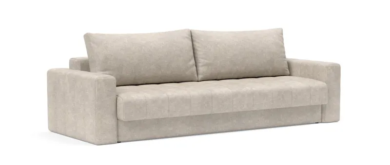 Innovation AKELLO Schlafsofa mit Armlehnen im Stoff Avella Sand (280)