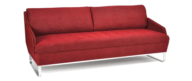 Das Schlafsofa DELUXE im Stoff Miyaki - Rosso (Rot-Schwarz) - (18/1)