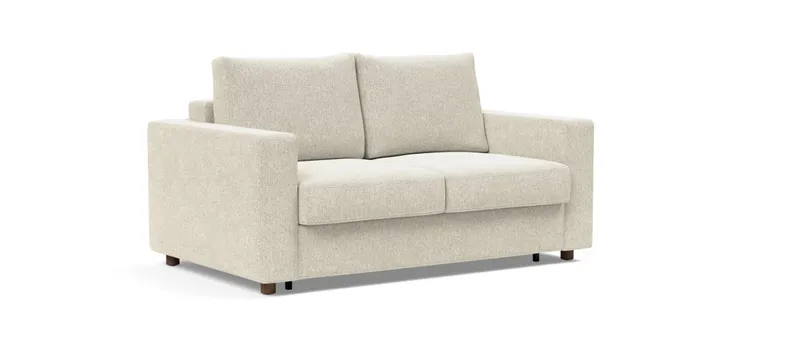 Das Innovation NEAH Schlafsofa 140 mit breiten Armlehnen im Stoff Taura Off White (357)