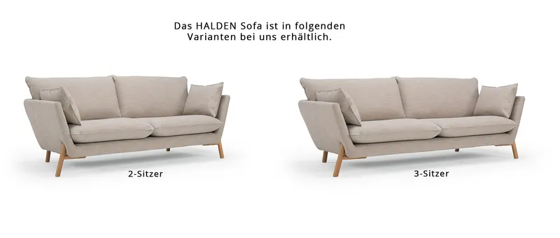 Das HALDEN Sofa ist als 2-Sitzer und 3-Sitzer erhältlich