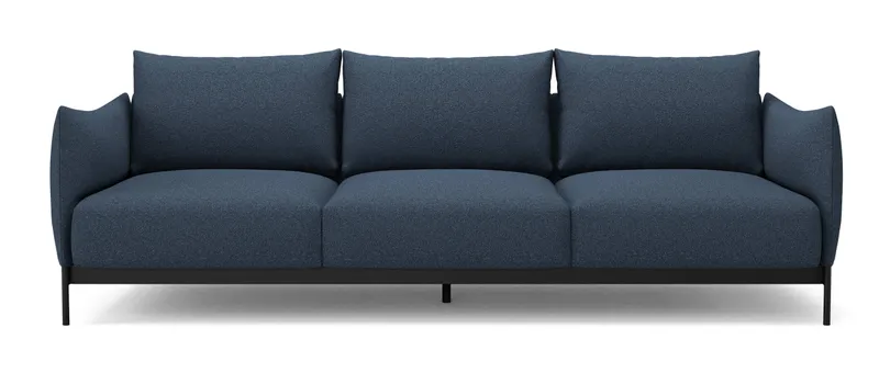 KAYTO 3-Sitzer Design-Sofa mit „Flexi-Armlehnen” im blauen Stoffbezug