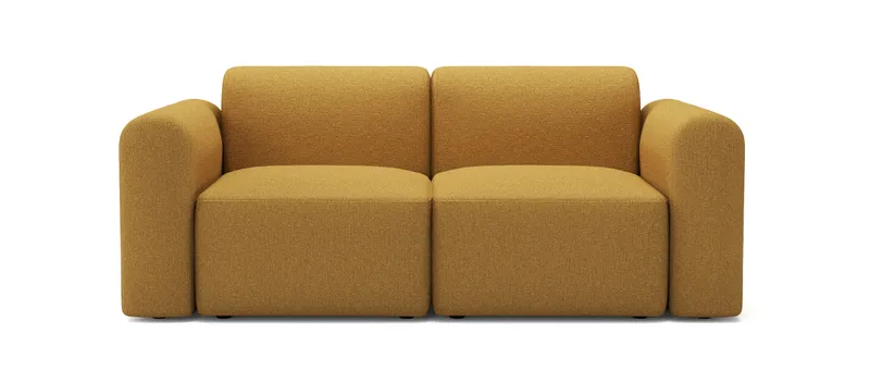 Das RUND Modulsofa als 2-Sitzer mit niedrigen Armlehnen