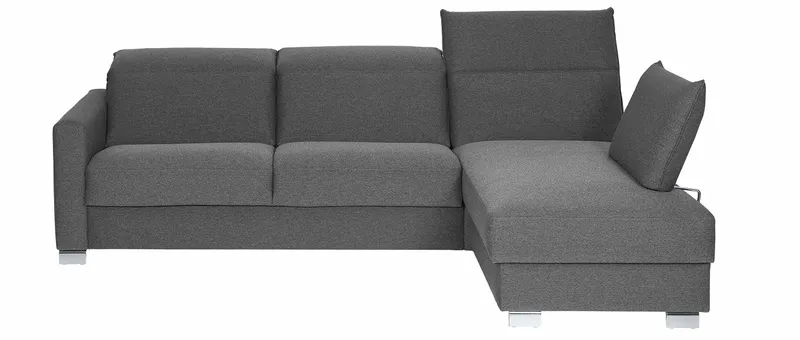 Das Ecksofa GENF DELUXE mit Longchair und Steckkissen anstelle einer Armlehne