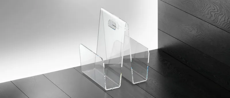 Der Zeitschriftenständer KÖLN aus Plexiglas im modernen Design