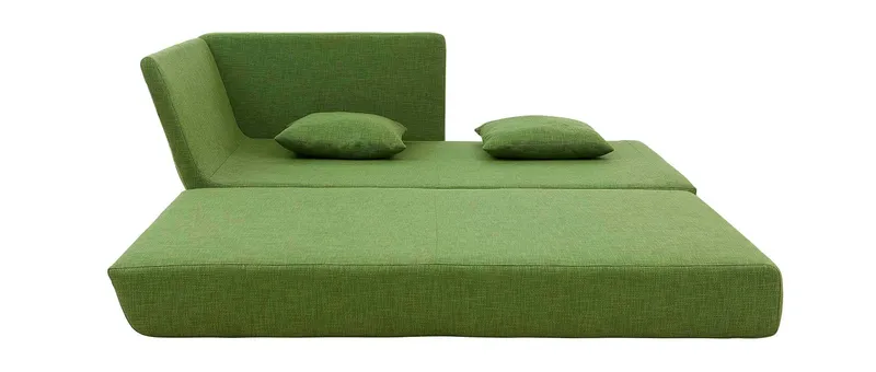 Die LOUNGE PLUS Chaiselongue von Softline bietet im ausgeklappten Zustand eine Liegefläche von ca. 155x198 cm