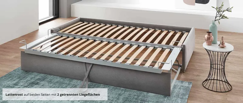Das RÜGEN DELUXE ist als Doppelbett mit einem hochwertigen Lattenrost auf beiden Seiten ausgestattet