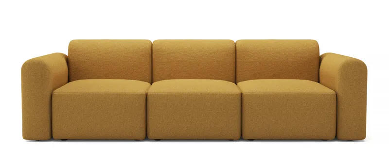 Das RUND Modulsofa von Tenksom mit niedrigen Armlehnen ist auch als 3-Sitzer erhältlich