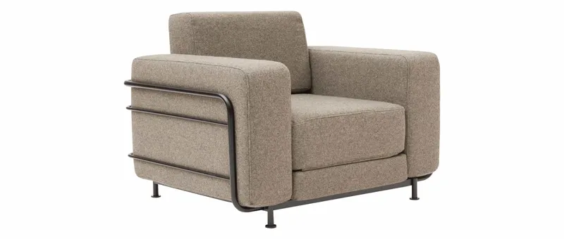 Der SILVER Schlafsessel von Softline mit schwarzem Metallgestell