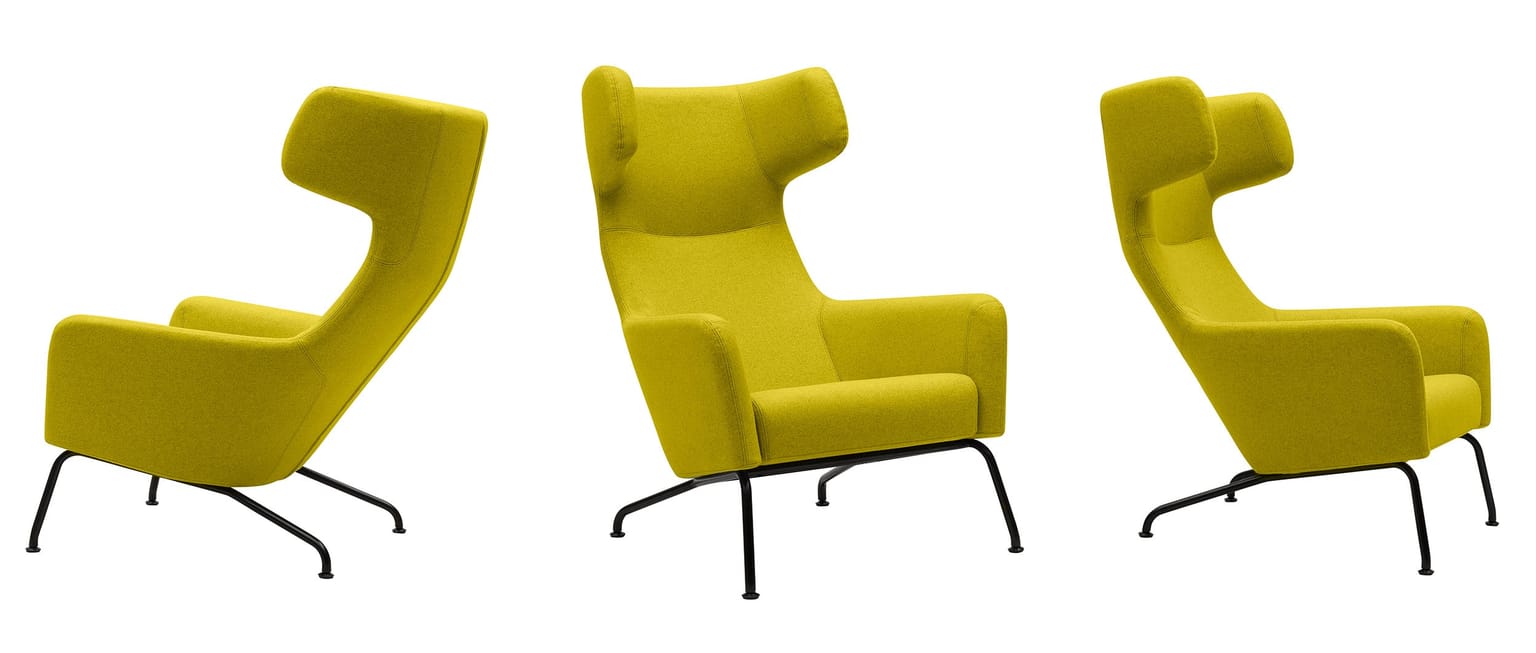 Der HAVANA Sessel von Softline mit schwarzem Gestell