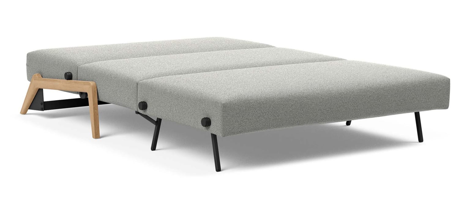 Ausgeklappt bietet das CUBED DELUXE Schlafsofa eine Liegefläche von ca. 140x200 cm - Gästebett für bis zu 2 Person