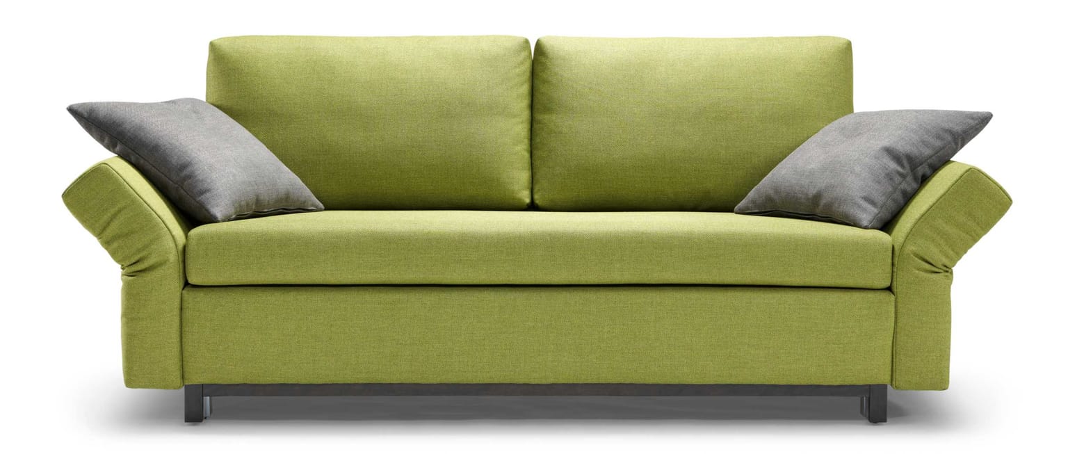 NICK Schlafsofa mit geraden Kissen - Füße in Buche schwarz lackiert RAL 9005