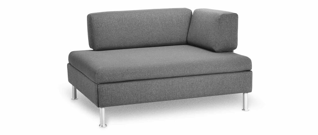 Das DUETTO Schlafsofa von Swiss Plus mit einem 60 cm Kissen als Seitenlehne und einem 120 cm Kissen als Rückenlehne - Stoff East - Grey (Grau) - (10)