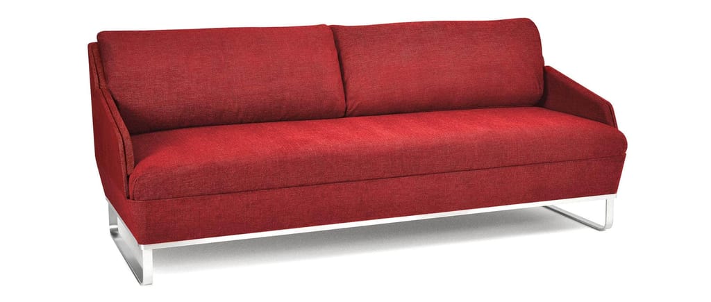 Das Schlafsofa DELUXE im Stoff Miyaki - Rosso (Rot-Schwarz) - (18/1)
