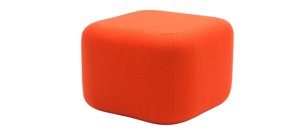 Der QUADRO Hocker von Softline im Wollstoff Filz - Mandarin (624)