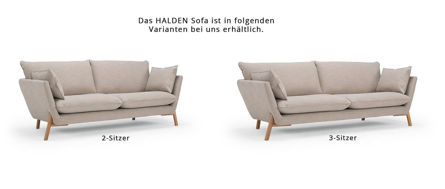 Das HALDEN Sofa ist als 2-Sitzer und 3-Sitzer erhältlich