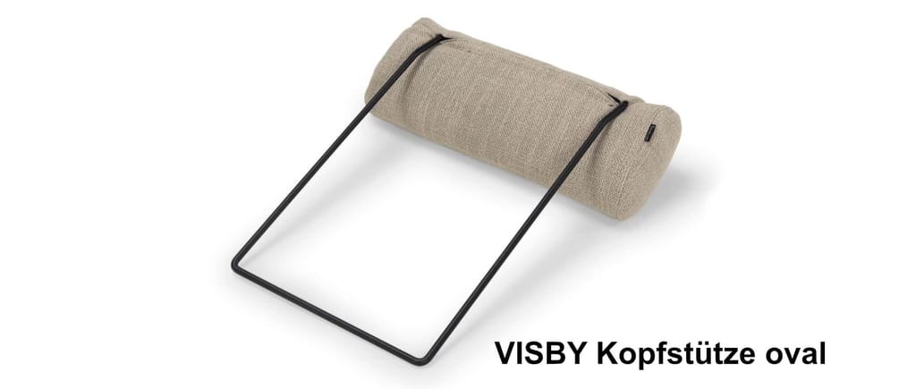 Der Metallbügel der verstellbaren Kopfstütze VISBY ist immer schwarz