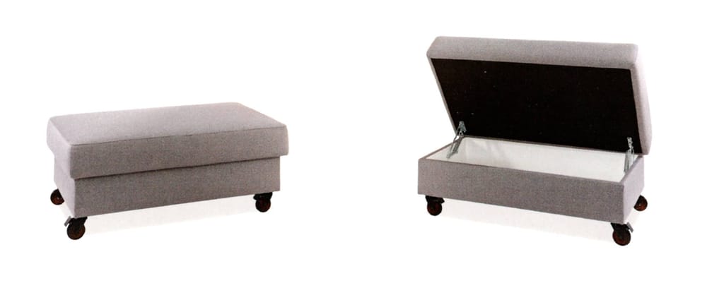 Der BERLIN DELUXE Hocker mit Bettkasten und Rollen