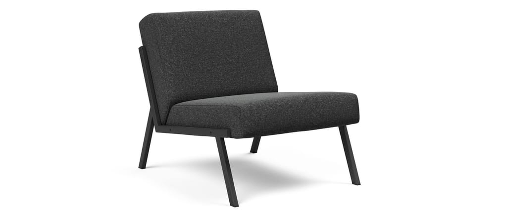 Der Designer Stuhl VIKKO hier als Sonderanfertigung im Stoff Bouclé Charcoal (529)