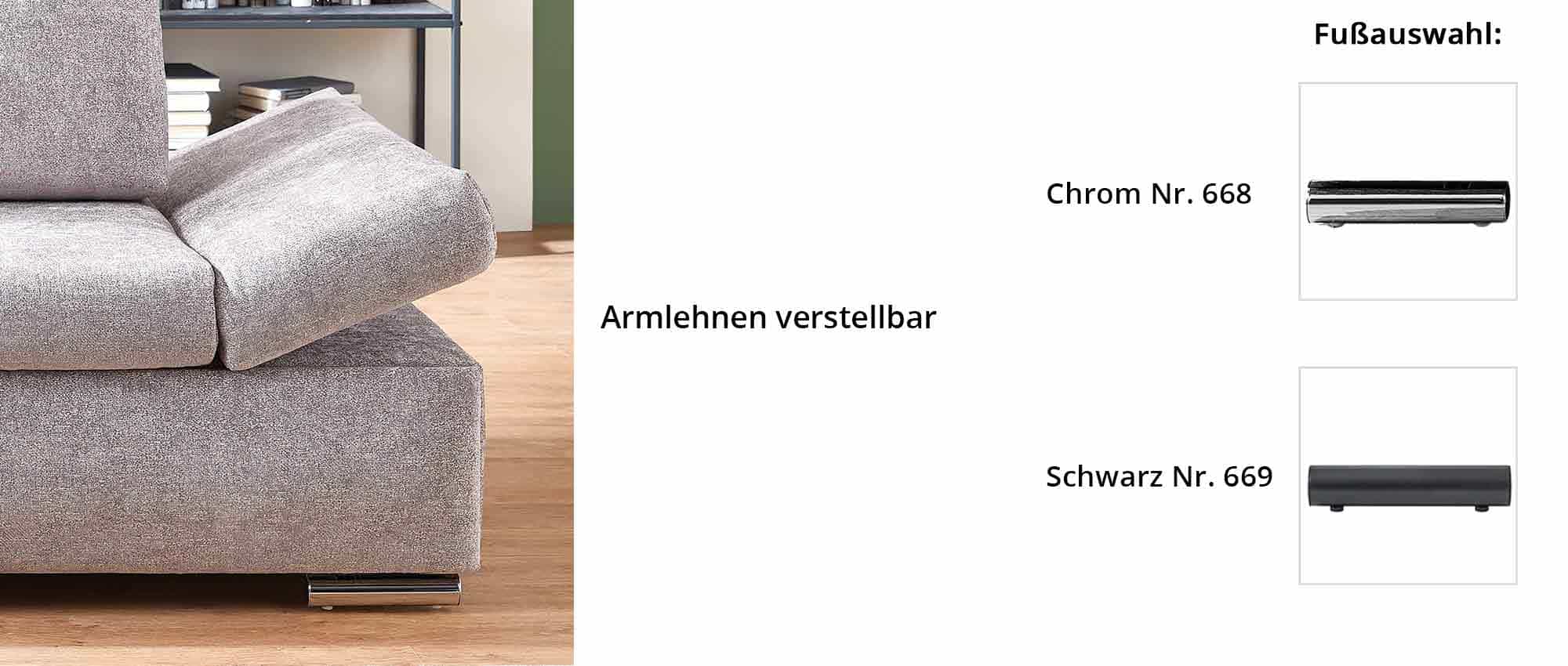 Die Armlehnen lassen sich klappen, sodass Sie die Sitzbreite verändern können