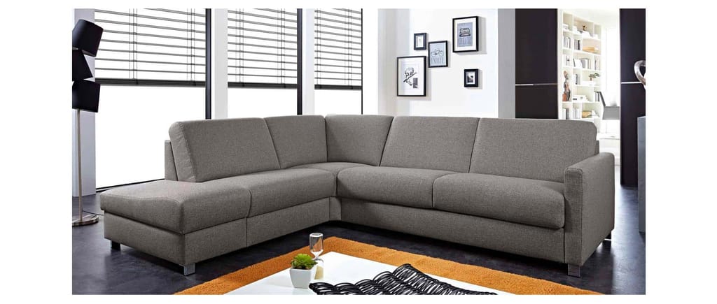 Das Eckschlafsofa HAMBURG DELUXE mit Eckanbau links und Recamierenhocker