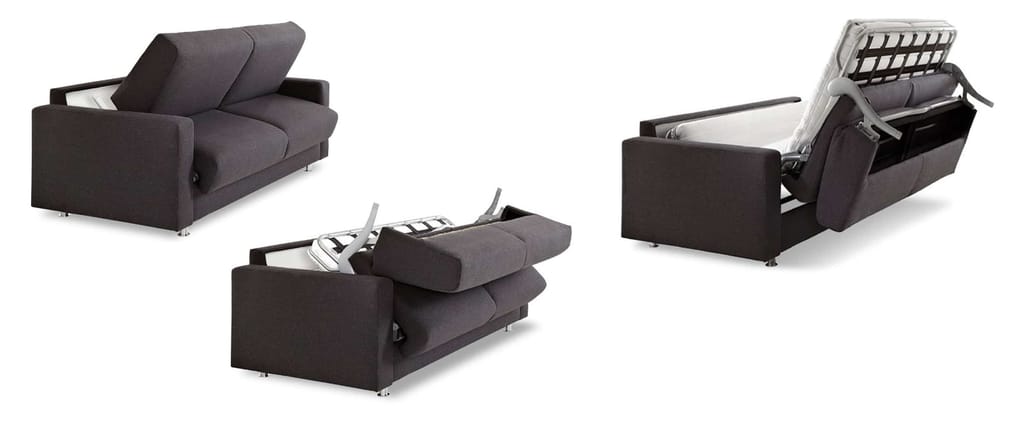 Durch den Klappmechanismus wird mit wenigen Handgriffen aus dem Sofa ein gemütliches Bett