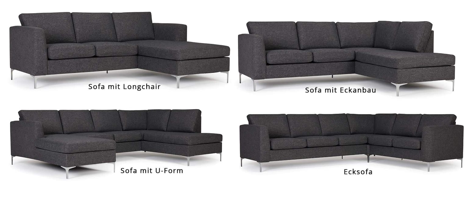 Das TRELLEBORG Sofa ist auch in verschiedenen Eckvarianten hier im Shop erhältlich