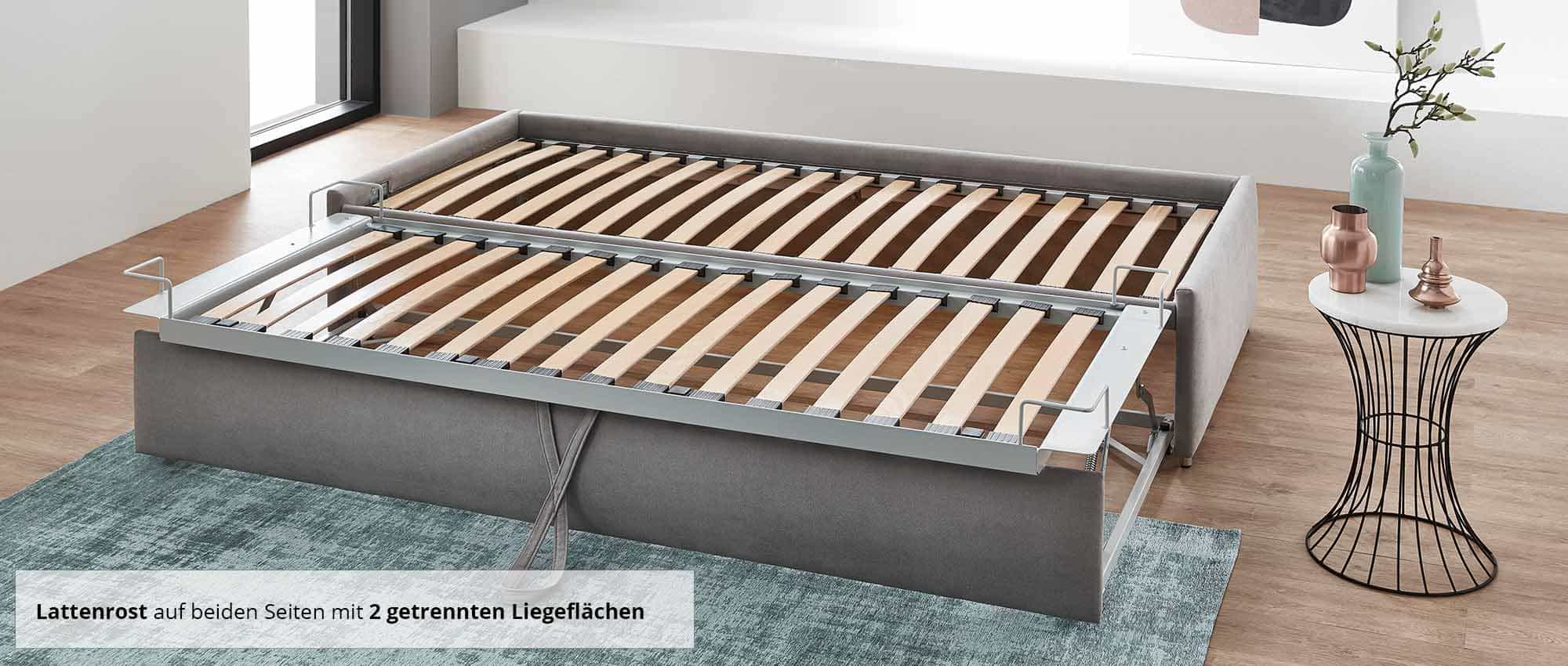 Das RÜGEN DELUXE ist als Doppelbett mit einem hochwertigen Lattenrost auf beiden Seiten ausgestattet