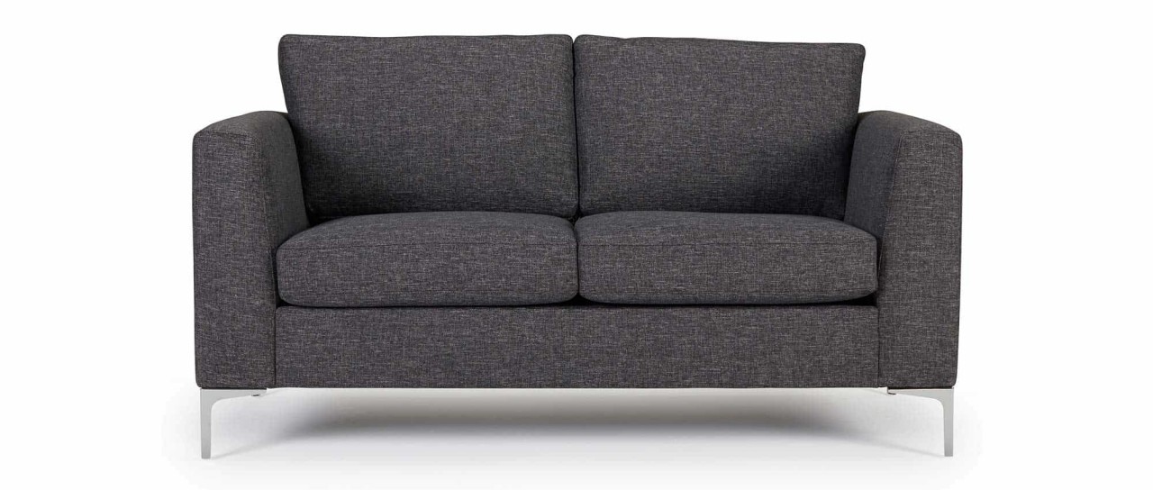 TRELLEBORG 2-Sitzer Designer Sofa mit Polsterarmlehnen und Metallfüßen