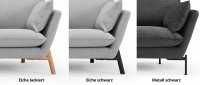 Vorschau: FALUN 3-Sitzer Designer Sofa mit Polsterarmlehnen und Metall- oder Holzfüßen