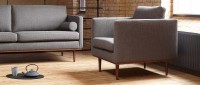 Vorschau: OSLO 2-Sitzer Designer Sofa mit Polsterarmlehnen und runden Seitenkissen